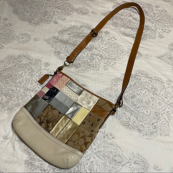 🌵COACH Patchwork Leather, Suede, Fabric Crossbody - Picture 8 of 9